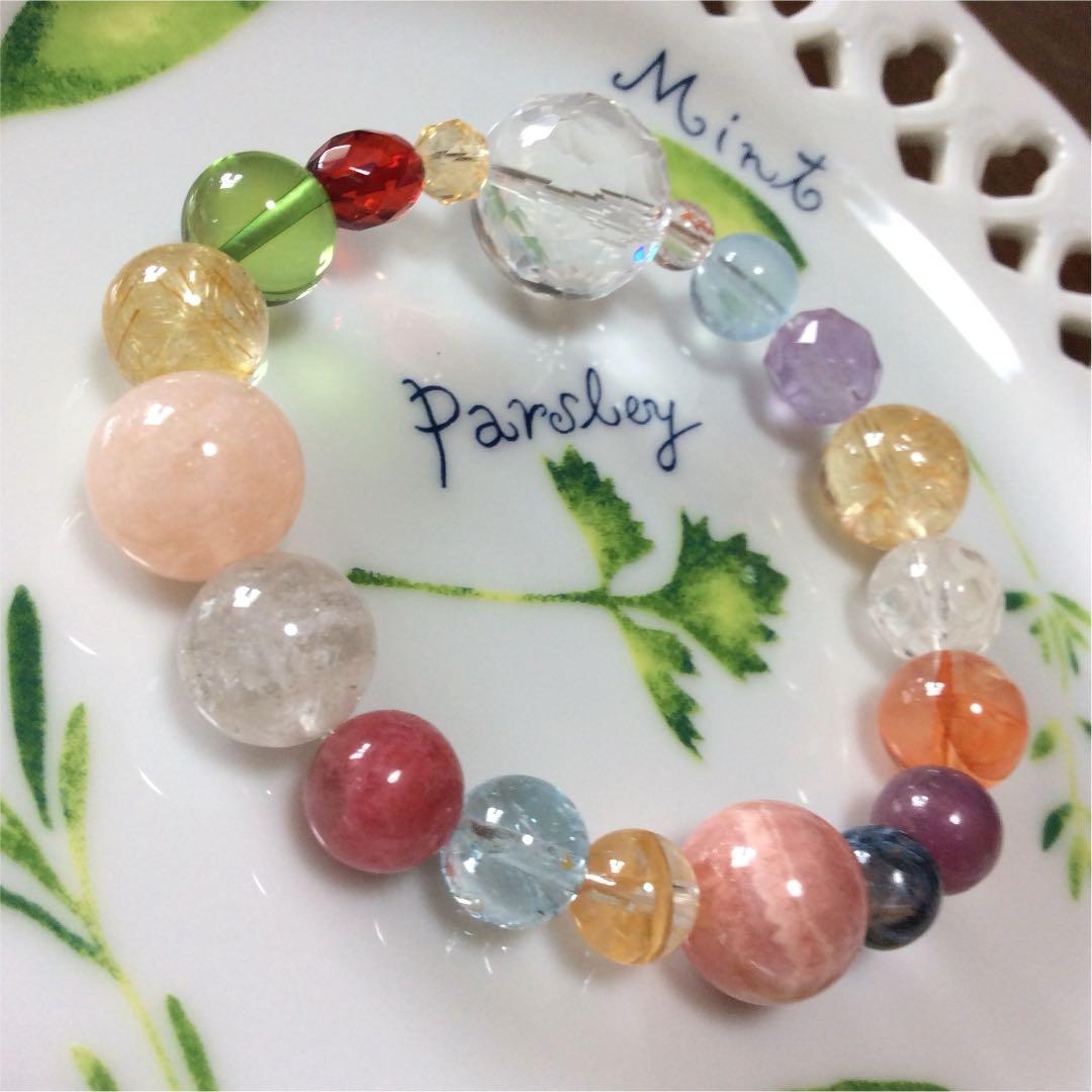 インカローズ ルチル 天然アンバー サファイア トパーズ ストロベリークォーツ