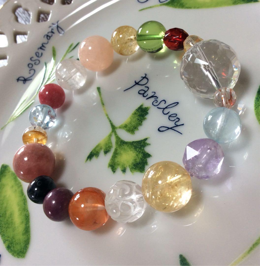 インカローズ ルチル 天然アンバー サファイア トパーズ ストロベリークォーツ