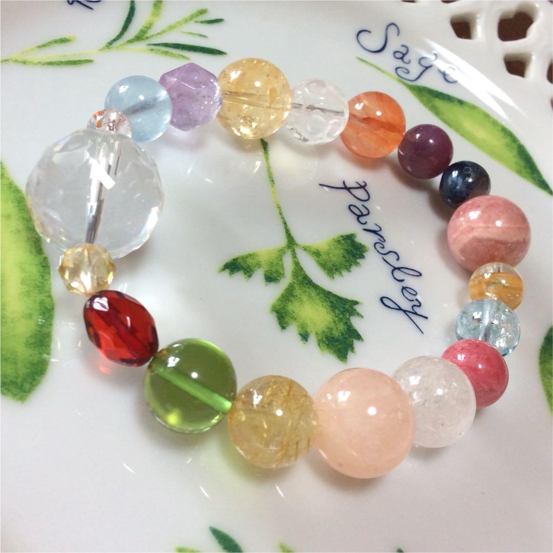 インカローズ ルチル 天然アンバー サファイア トパーズ ストロベリークォーツ