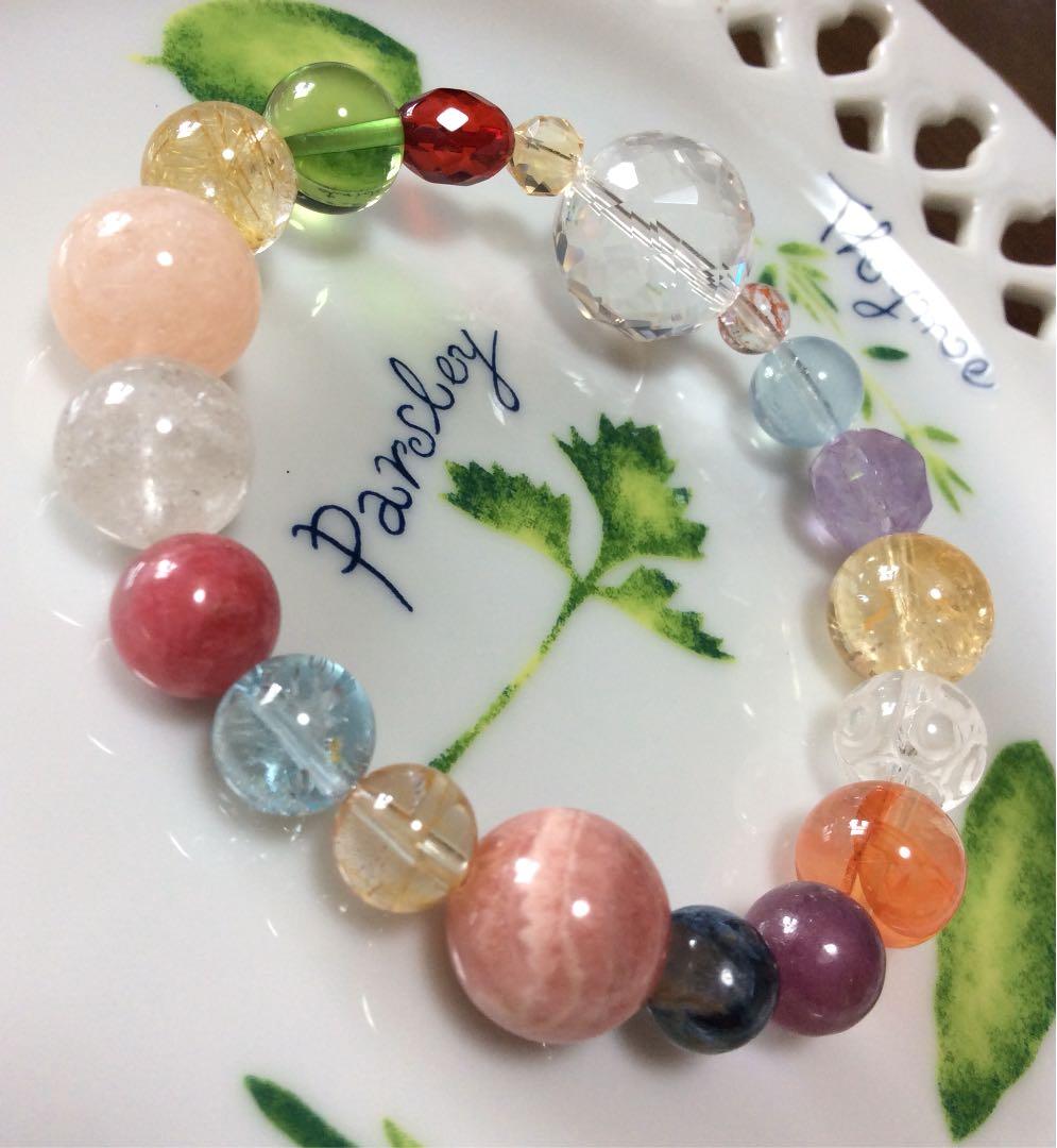 インカローズ ルチル 天然アンバー サファイア トパーズ ストロベリークォーツ