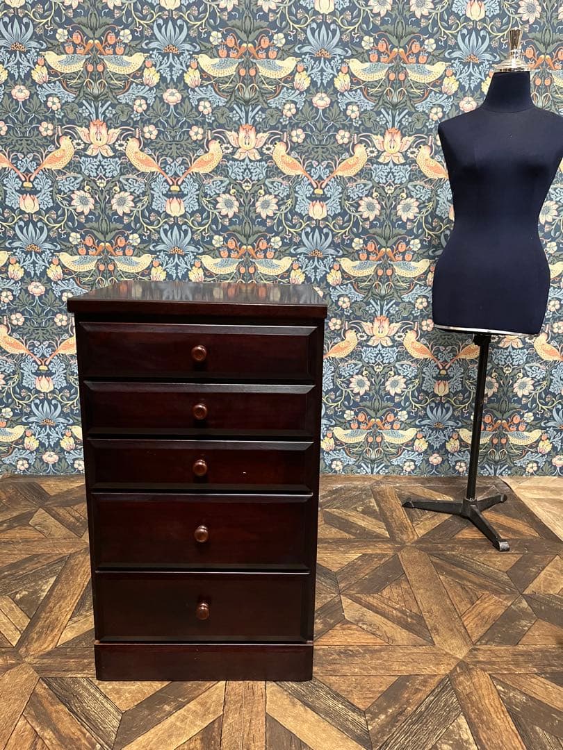 5段 チェスト インテリア 昭和レトロ 木製 アンティーク