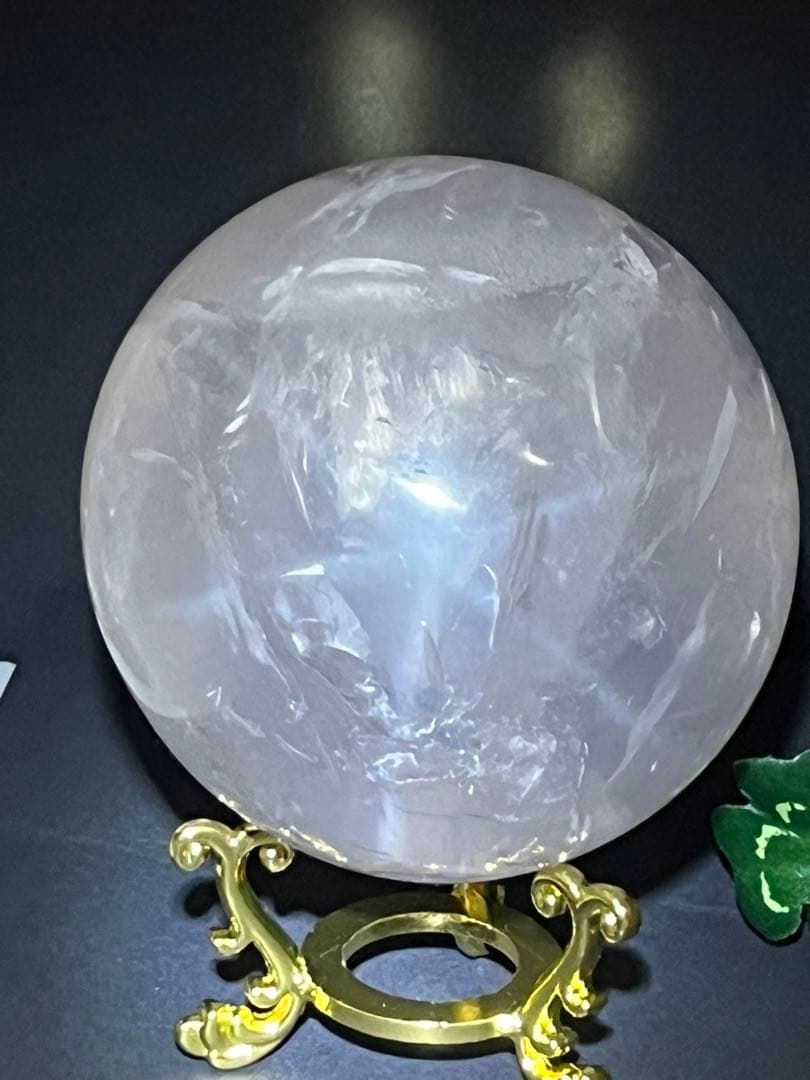 天然石　スターローズクォーツスフィア　大玉約7.7センチ　台座付き⭐️1915