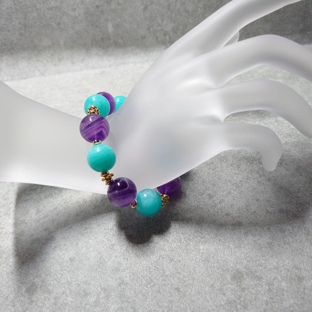 アメジストとアマゾナイトのブレスレット