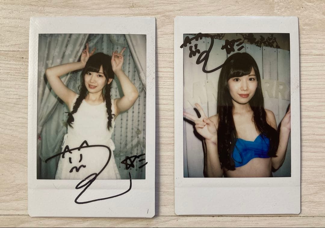明里つむぎ サイン入りA4写真、サイン入りチェキ2枚、写真3枚セット