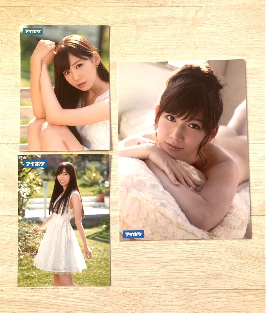 明里つむぎ サイン入りA4写真、サイン入りチェキ2枚、写真3枚セット