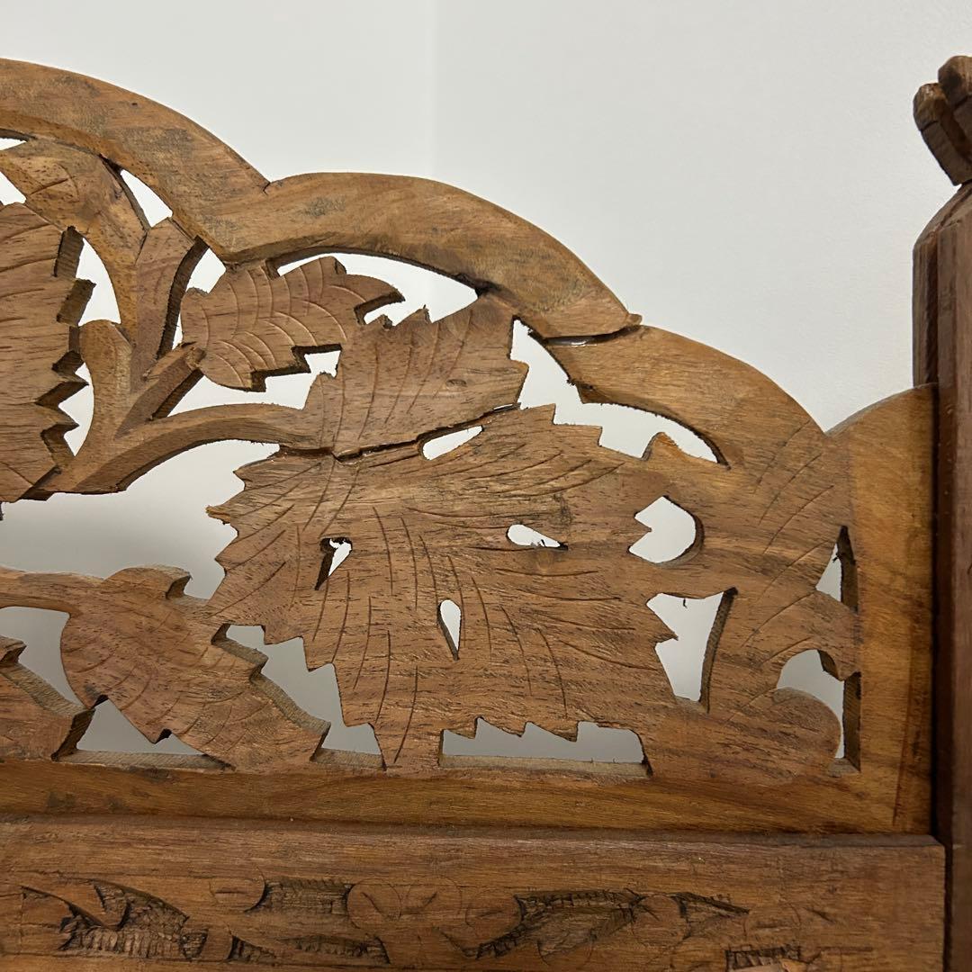 ジャーリ インド 木製 透かし彫刻 アンティーク ヴィンテージ パーテーション