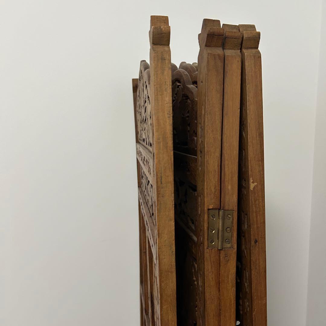 ジャーリ インド 木製 透かし彫刻 アンティーク ヴィンテージ パーテーション