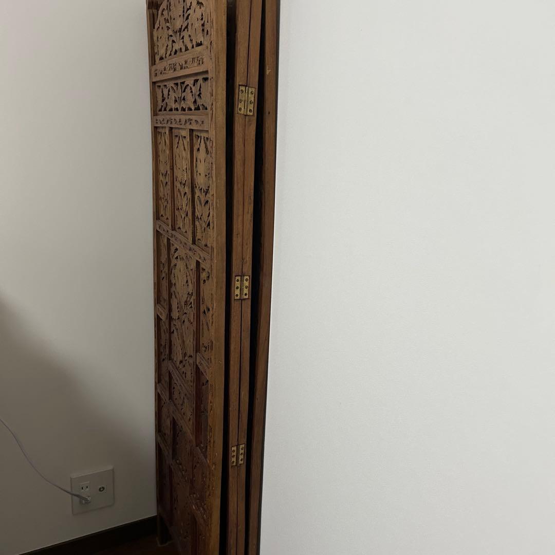 ジャーリ インド 木製 透かし彫刻 アンティーク ヴィンテージ パーテーション