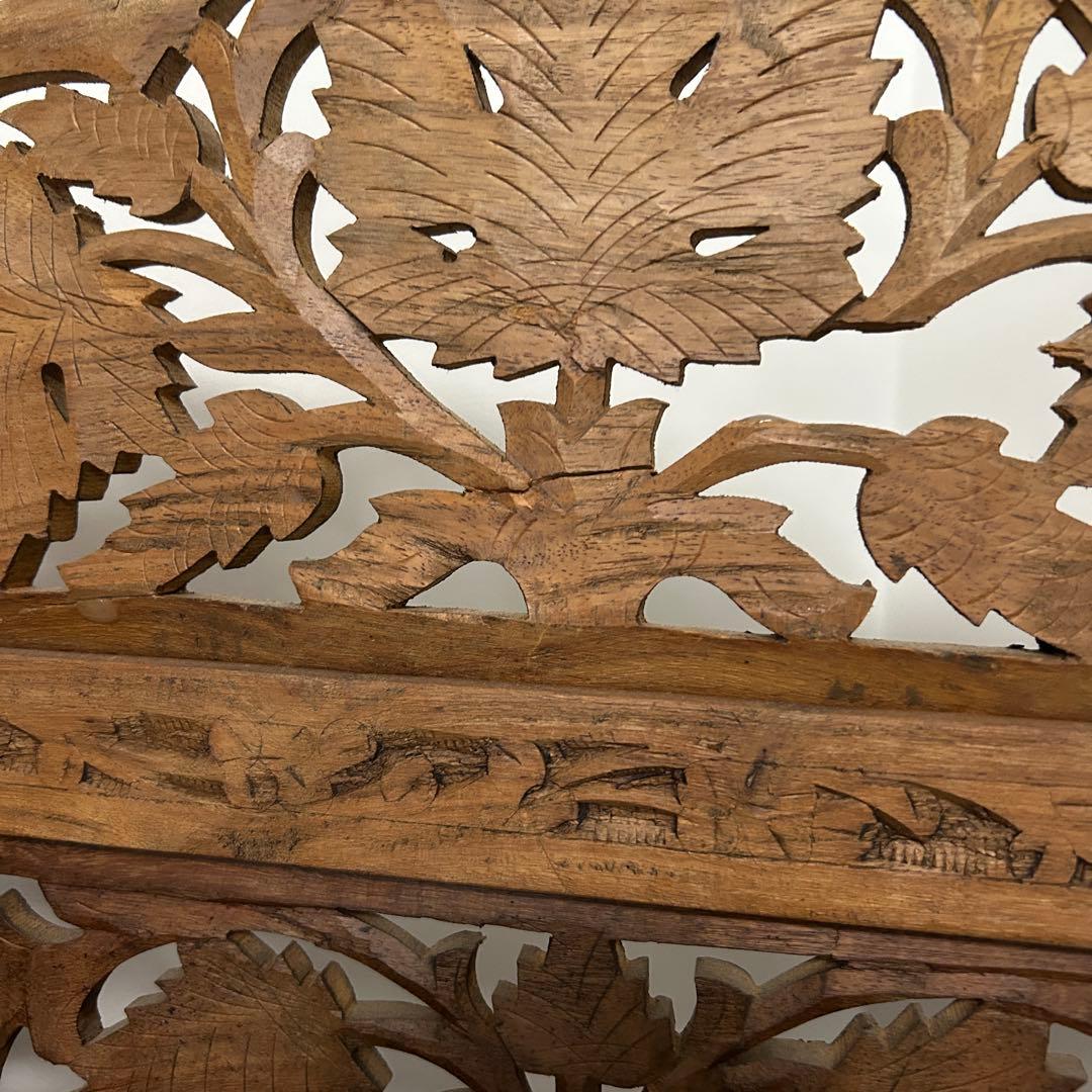 ジャーリ インド 木製 透かし彫刻 アンティーク ヴィンテージ パーテーション