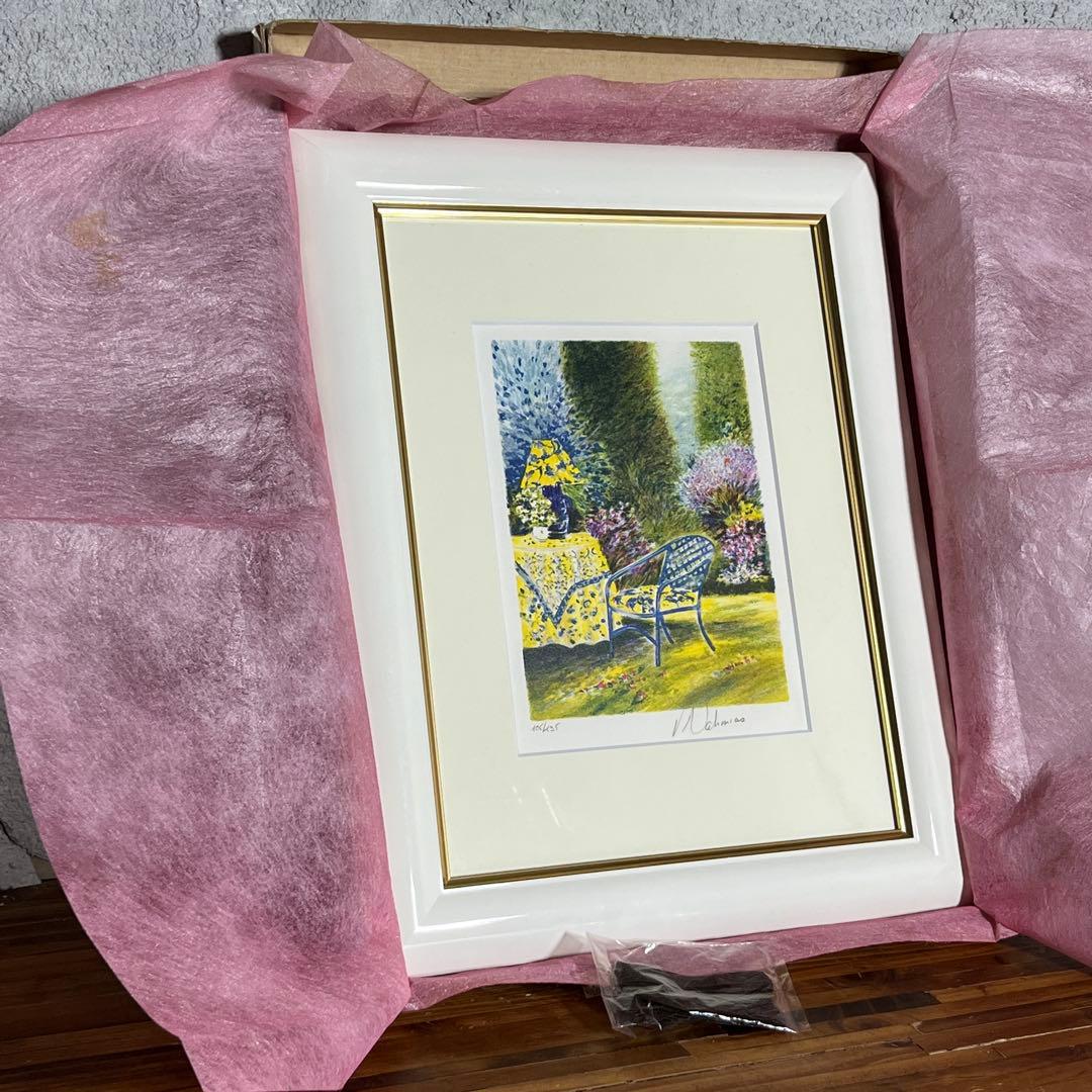 【額装アート】ナミアス「昼下がり」リトグラフ 絵画 インテリア テラス風景