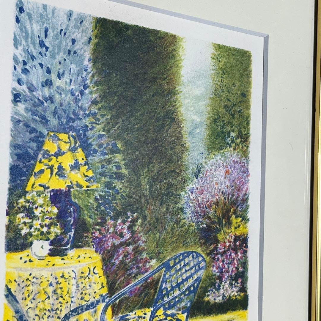 【額装アート】ナミアス「昼下がり」リトグラフ 絵画 インテリア テラス風景