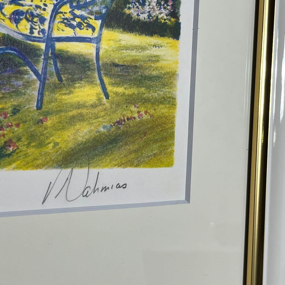 【額装アート】ナミアス「昼下がり」リトグラフ 絵画 インテリア テラス風景