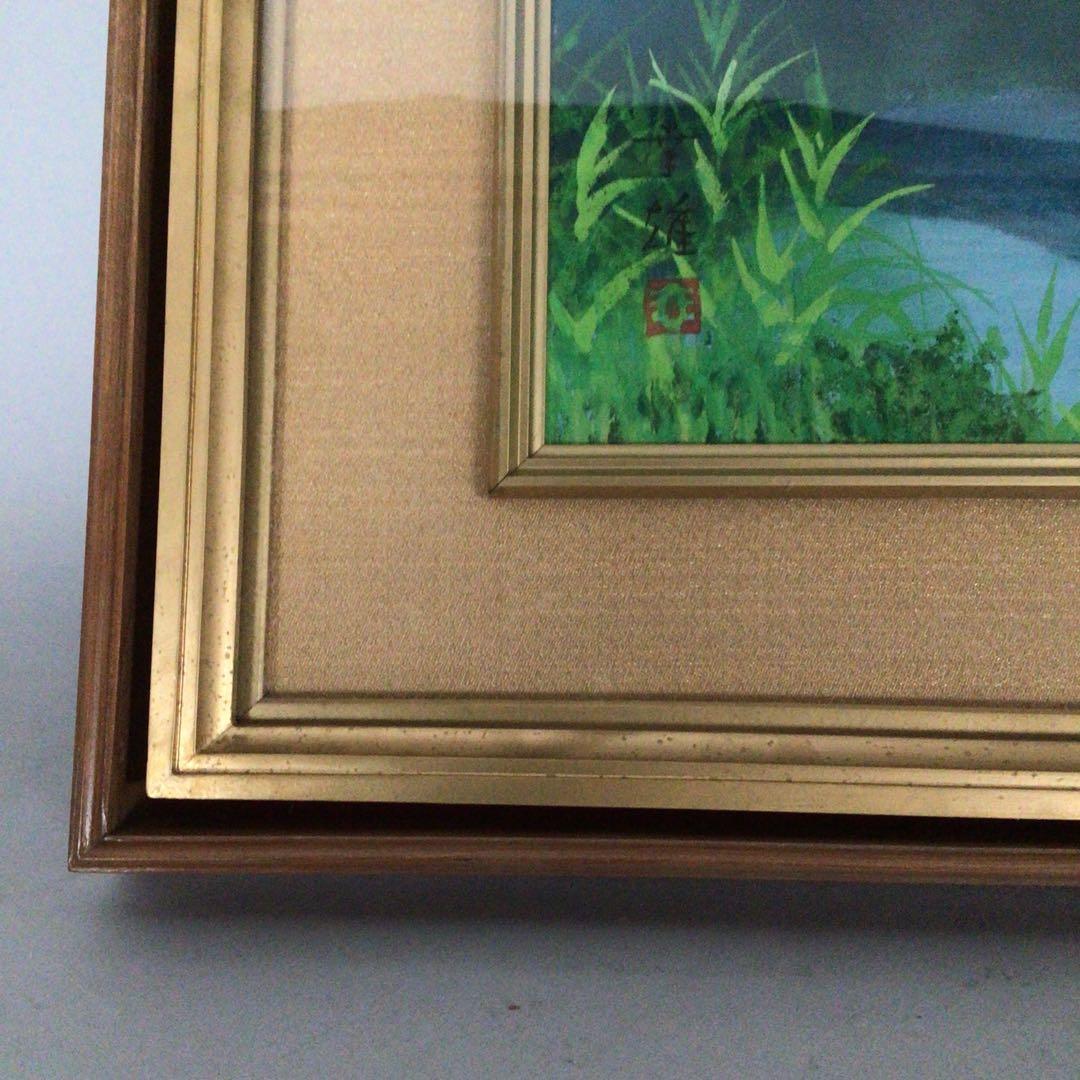 No2982額装　渡辺幸雄「磐梯」10号　共シール　真筆保証書　風景画　送料無料