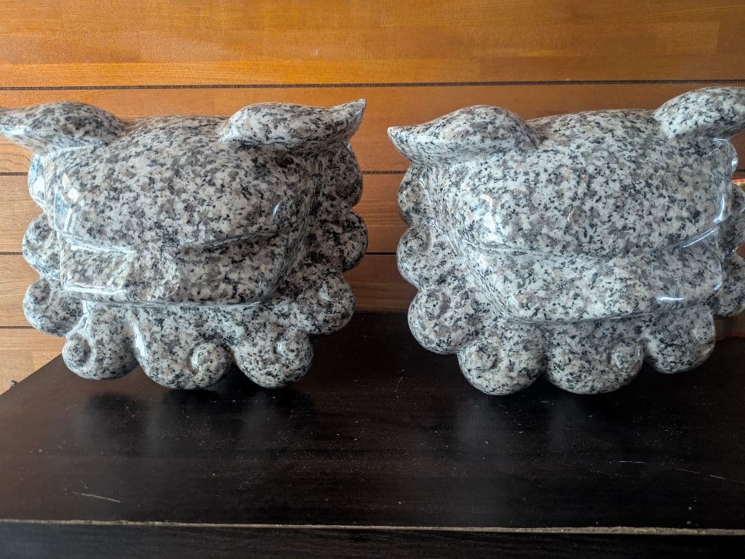 希少！ 沖縄 墓守りのシーサー 石像 重厚 狛犬 魔除け