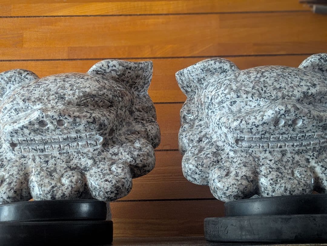 希少！ 沖縄 墓守りのシーサー 石像 重厚 狛犬 魔除け