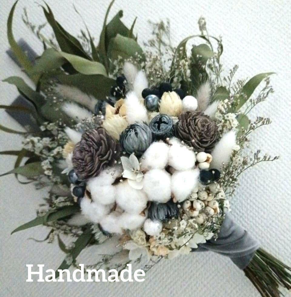 ♡Rusty♡ドライフラワースワッグwhite×gray•*¨*•.¸♬♡