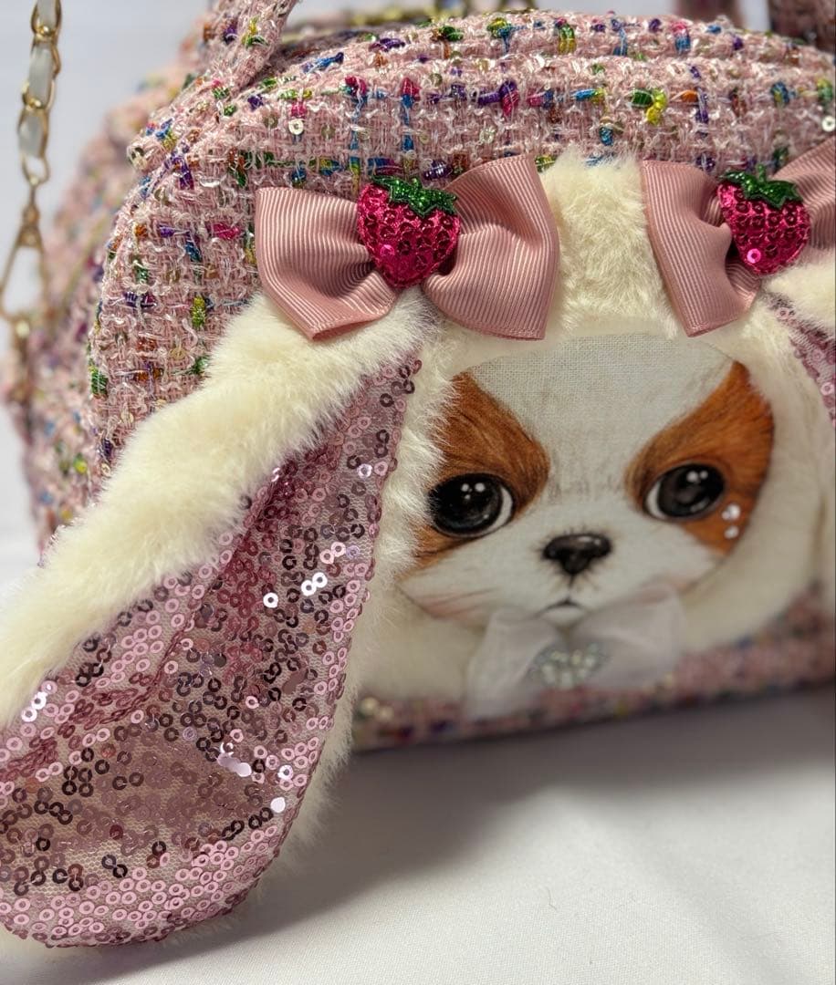 ロ*ズ様 コヤンイサムチョン　ツイードハンドバッグ　ピンク　ルミちゃん