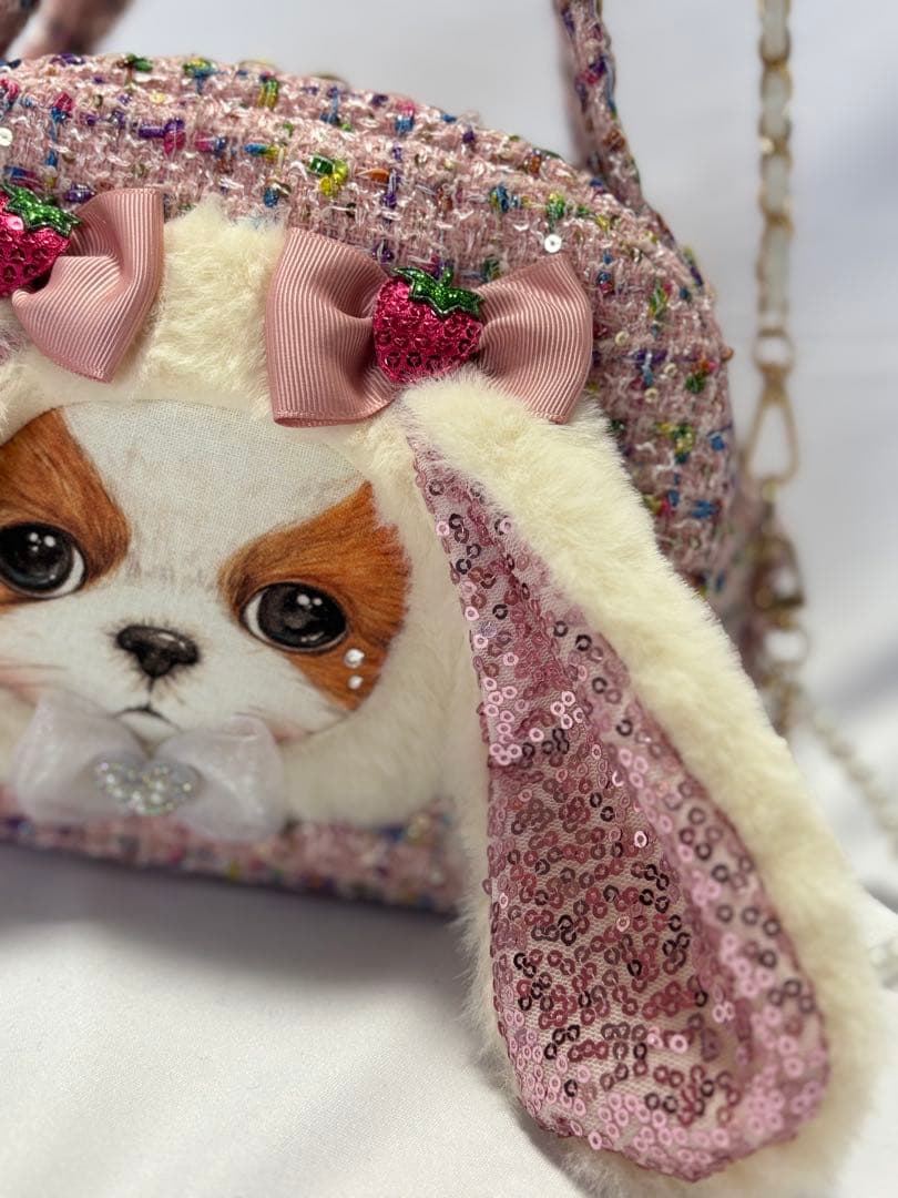 ロ*ズ様 コヤンイサムチョン　ツイードハンドバッグ　ピンク　ルミちゃん