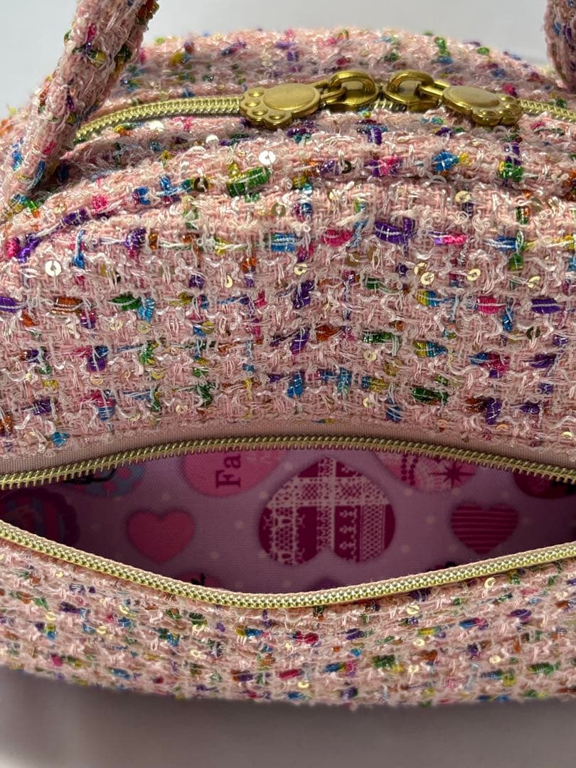 ロ*ズ様 コヤンイサムチョン　ツイードハンドバッグ　ピンク　ルミちゃん