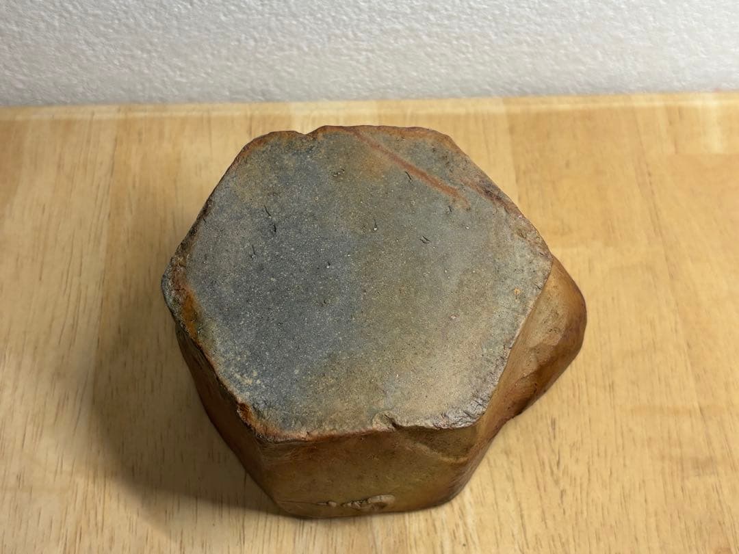 112. 備前焼 宝瓶 登り窯 白梅 6角 手びねり 急須