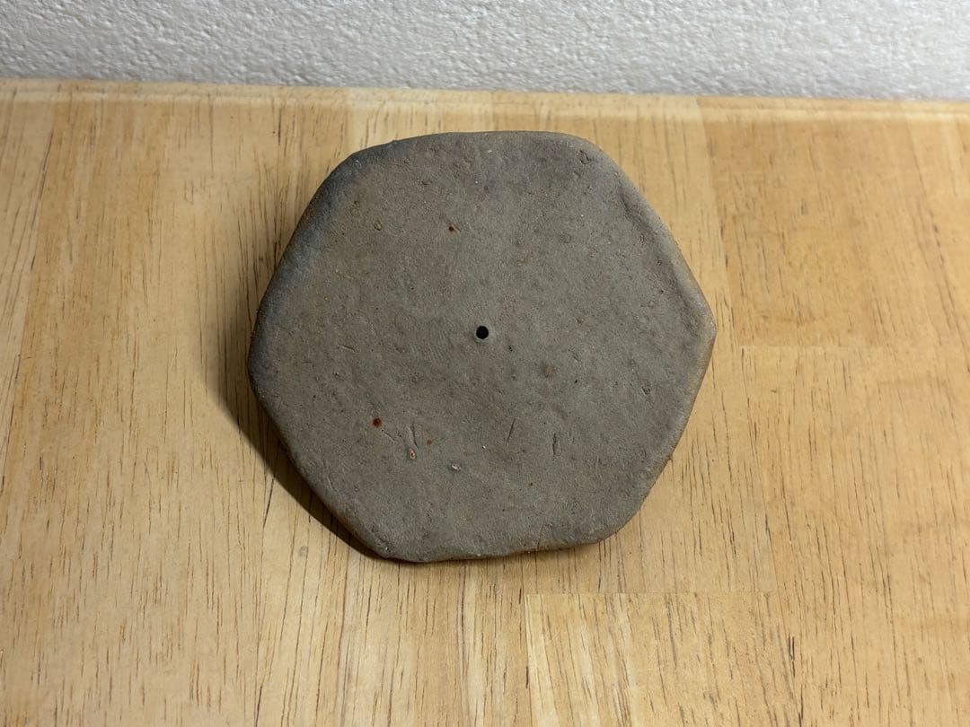 112. 備前焼 宝瓶 登り窯 白梅 6角 手びねり 急須