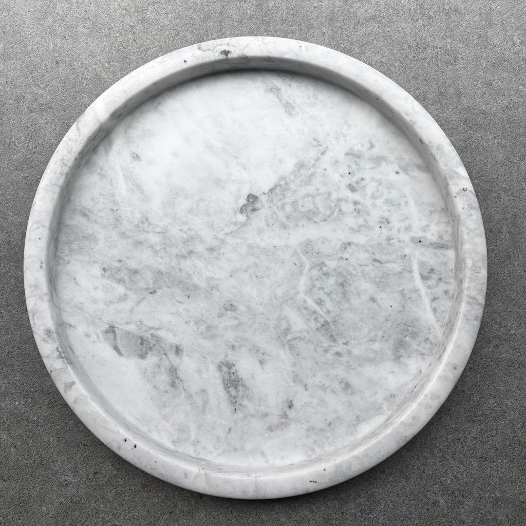 &Classy 天然大理石ラウンドトレイ 大理石 ホワイト トレイ インテリア
