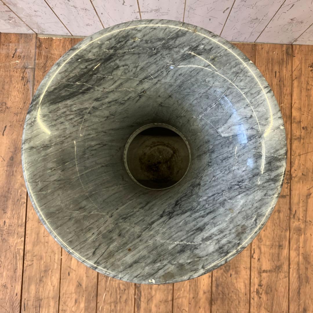 アンティーク 大理石 花模様 彫刻 大型 鶴首 花瓶 花器 フラワーベース 置物