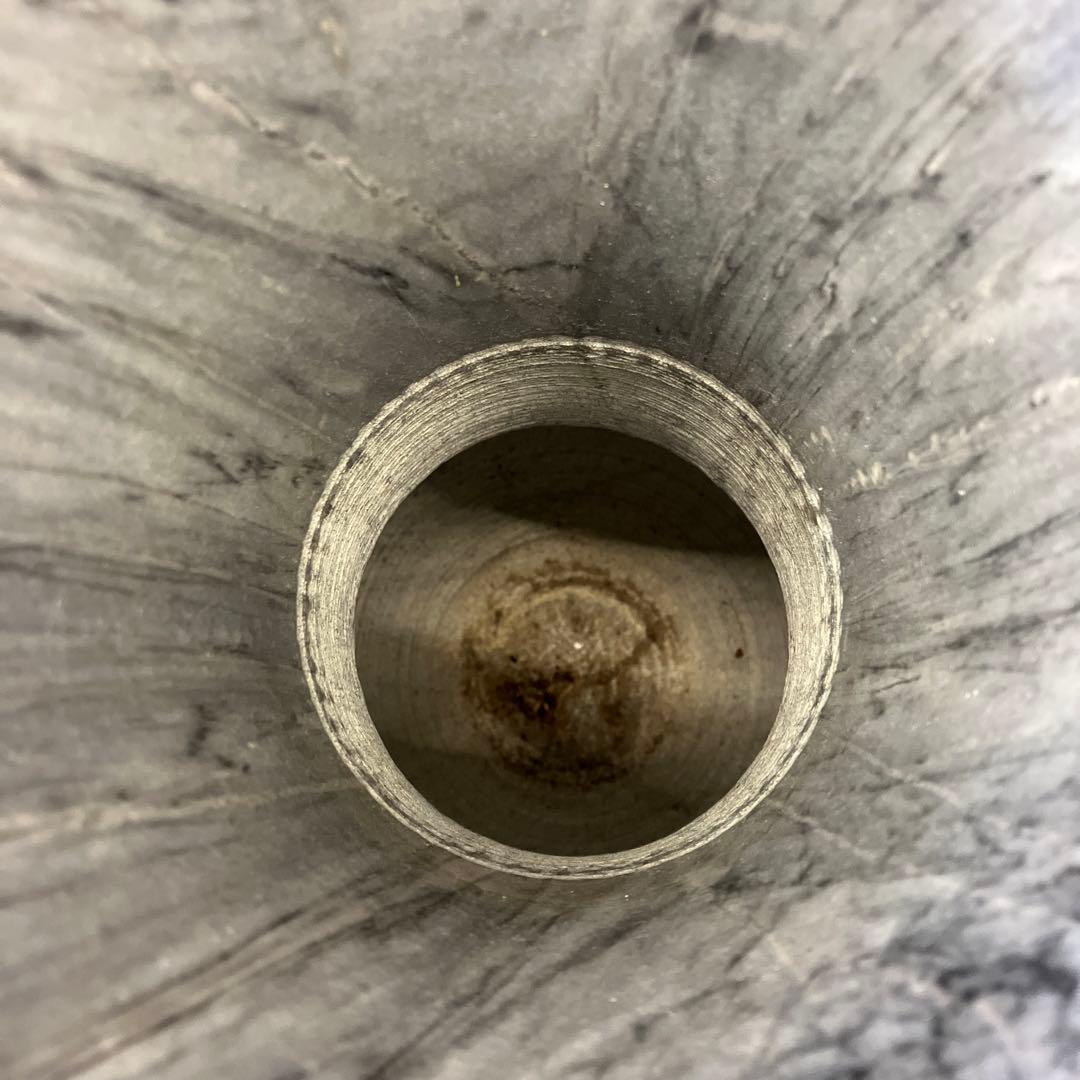 アンティーク 大理石 花模様 彫刻 大型 鶴首 花瓶 花器 フラワーベース 置物