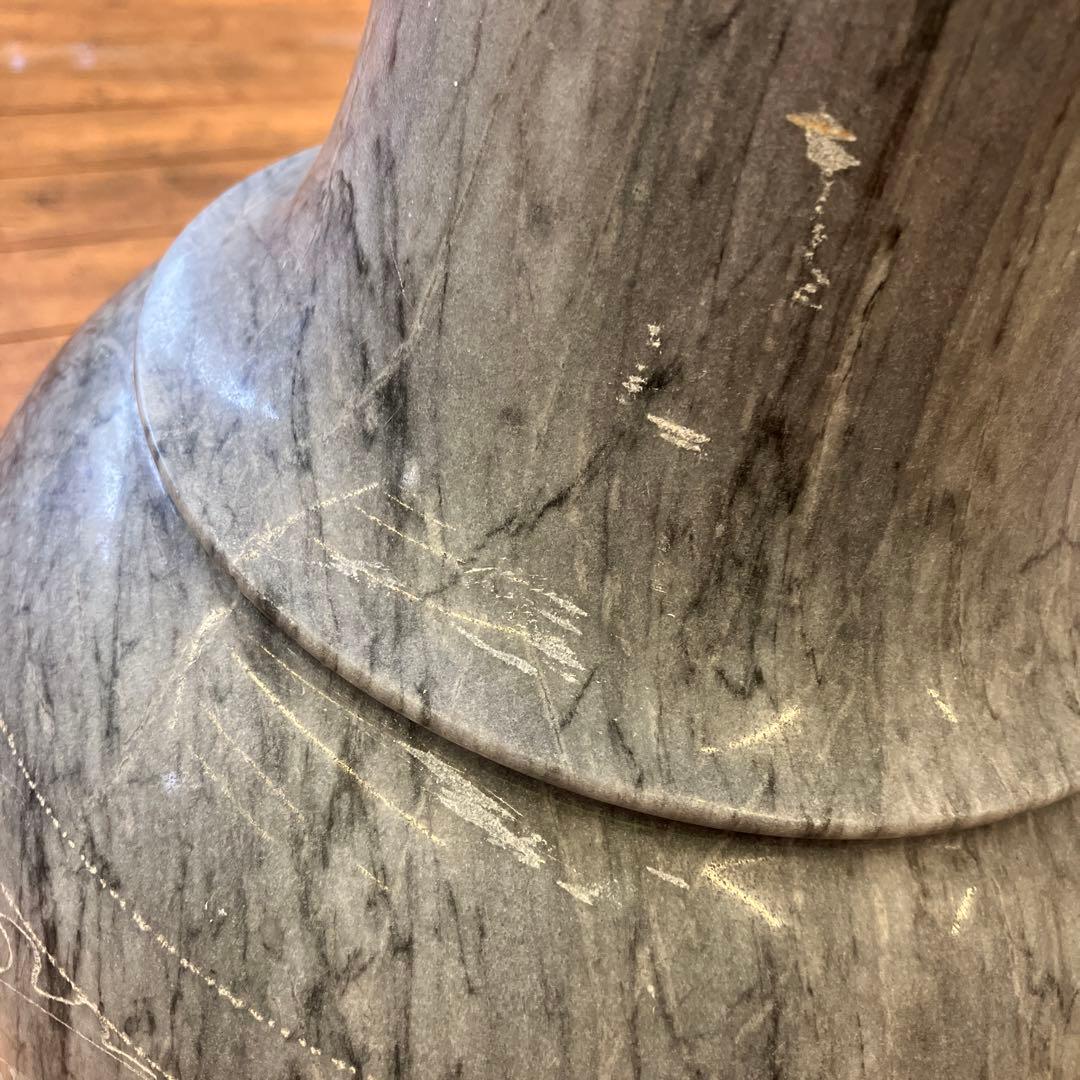 アンティーク 大理石 花模様 彫刻 大型 鶴首 花瓶 花器 フラワーベース 置物