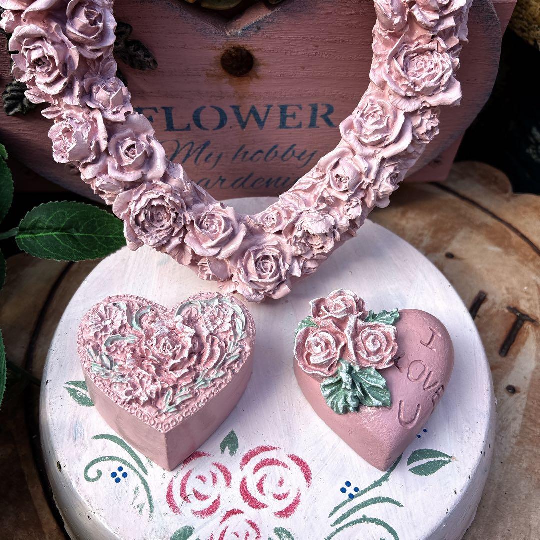 ★ tokoちゃん★ハートのステップストーン★ピンクのハートオブジェ★