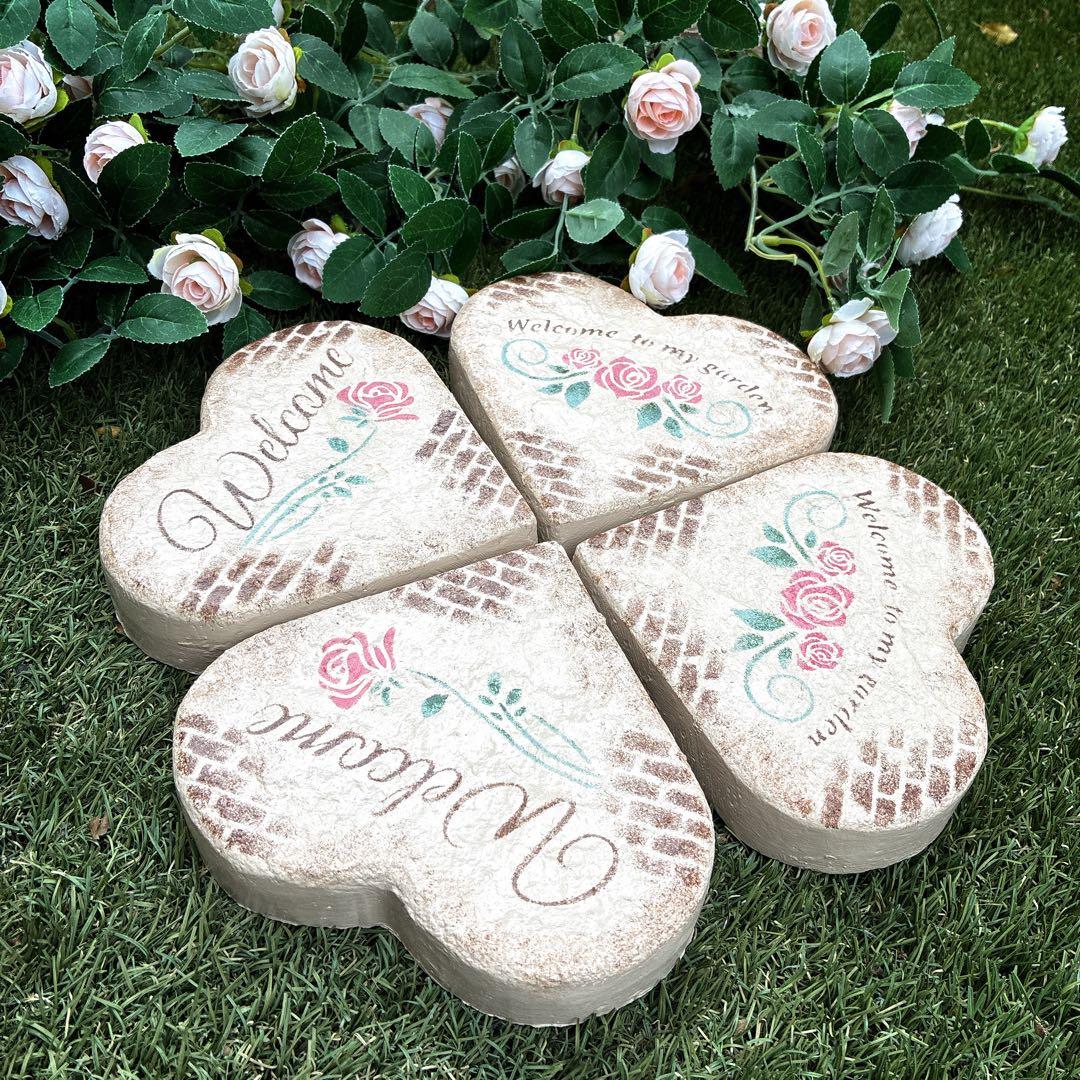 ★ tokoちゃん★ハートのステップストーン★ピンクのハートオブジェ★