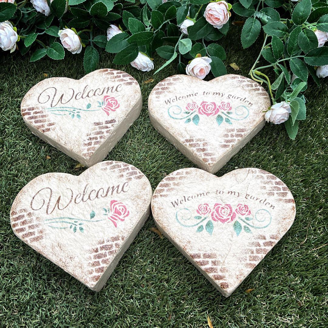 ★ tokoちゃん★ハートのステップストーン★ピンクのハートオブジェ★