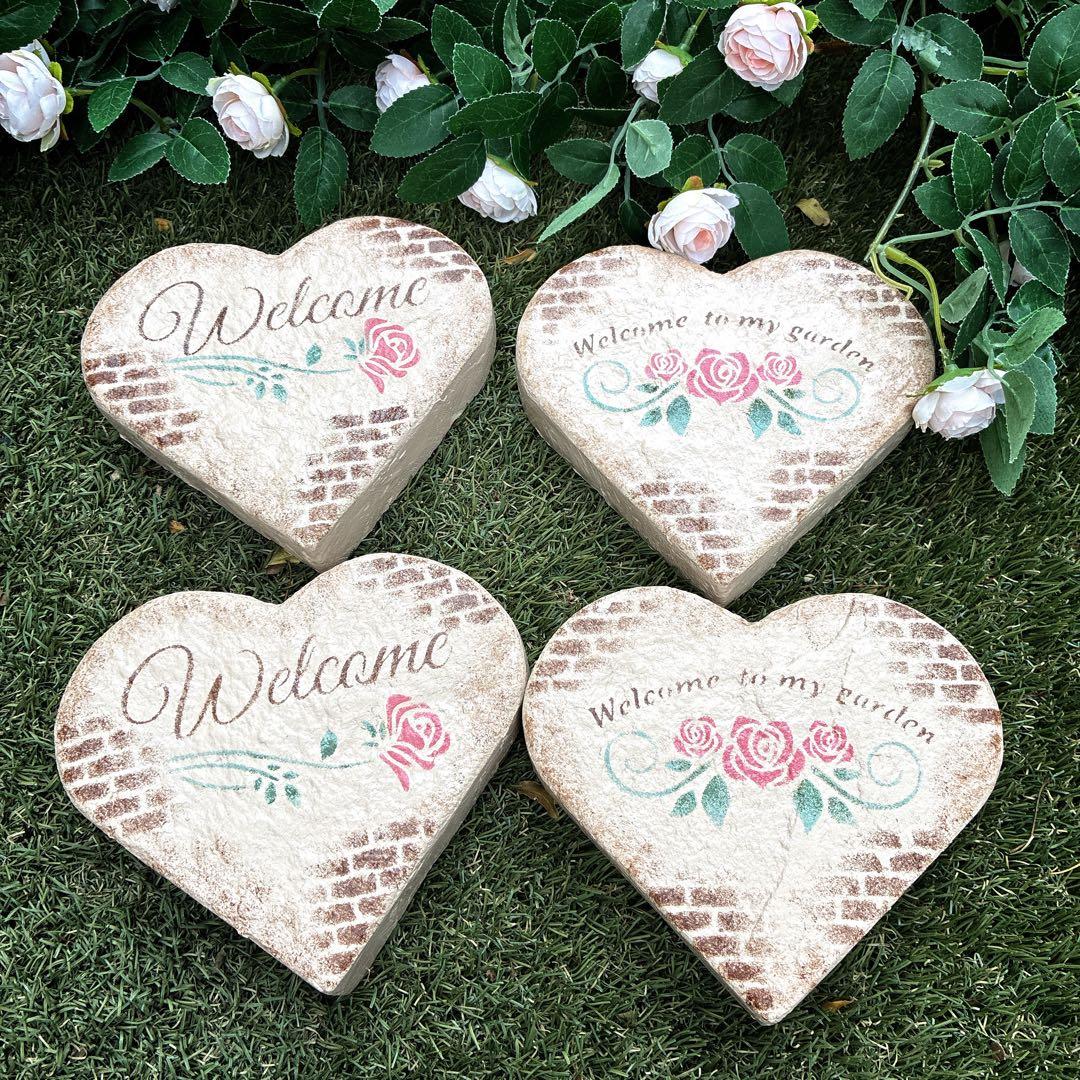 ★ tokoちゃん★ハートのステップストーン★ピンクのハートオブジェ★