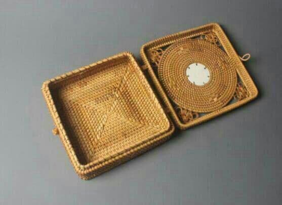 T茶籠 茶道具収納  古風 藤編細工籠7