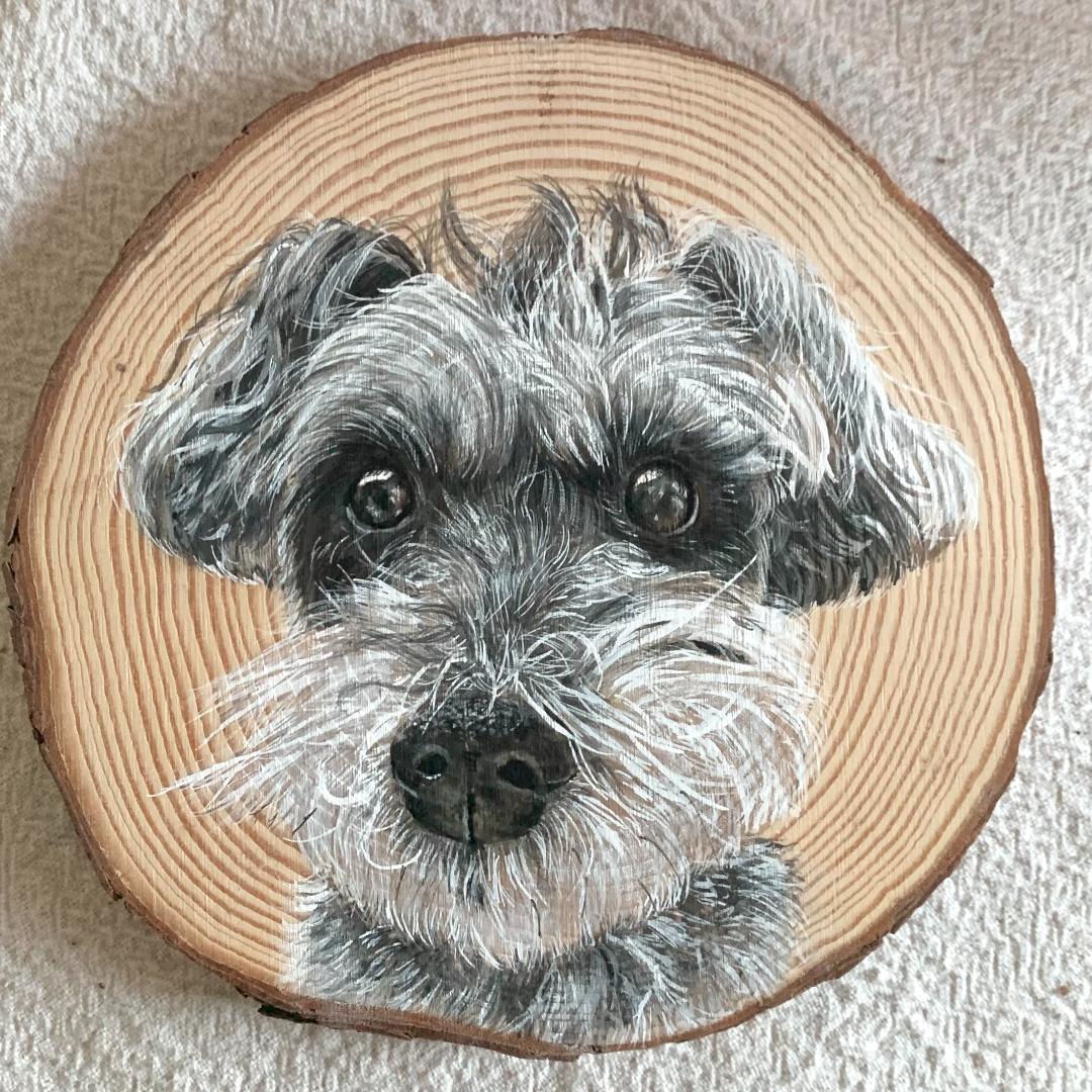 【オーダーメイド】愛犬・愛猫の似顔絵を木に描きます