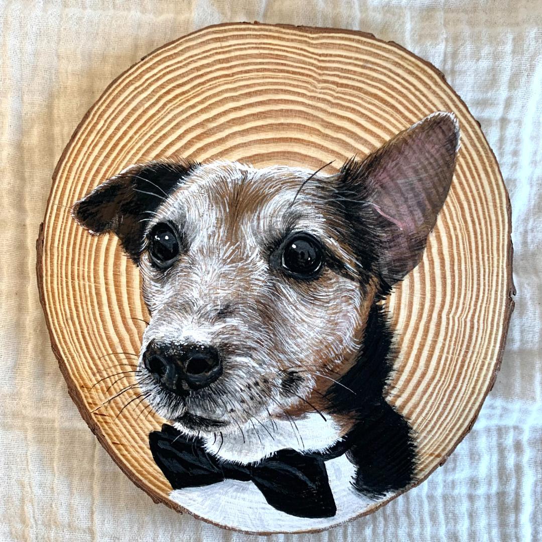 【オーダーメイド】愛犬・愛猫の似顔絵を木に描きます