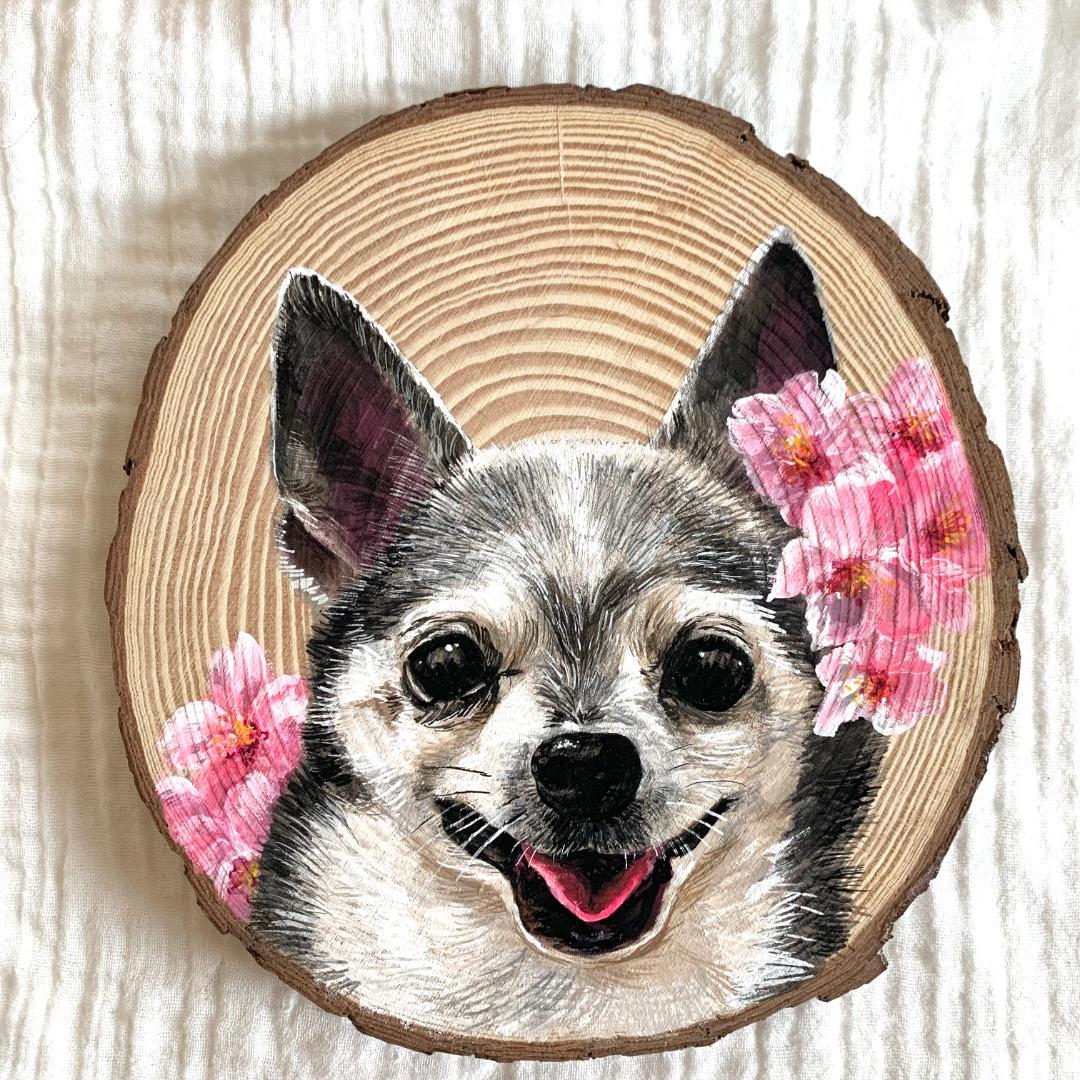 【オーダーメイド】愛犬・愛猫の似顔絵を木に描きます