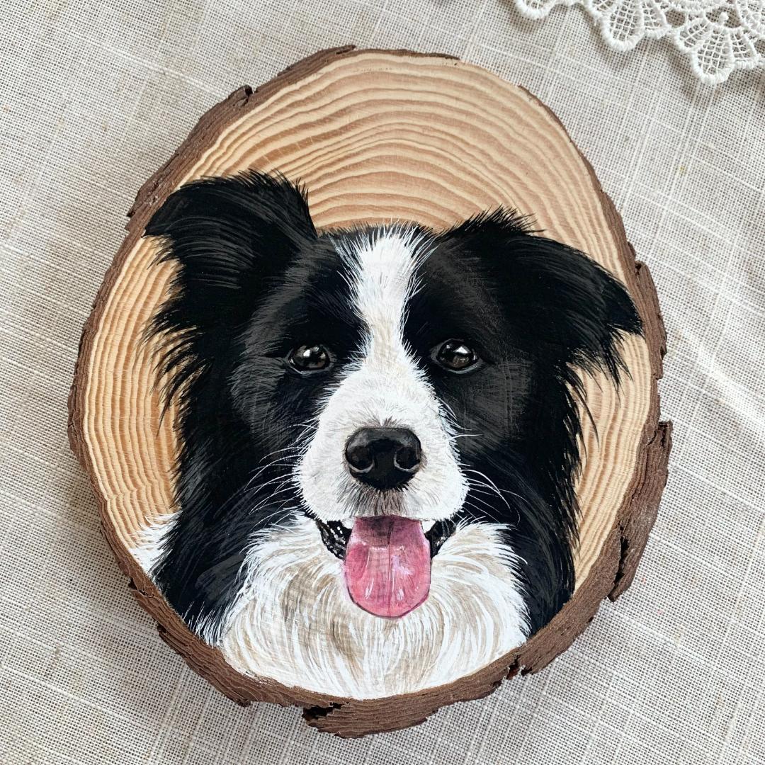 【オーダーメイド】愛犬・愛猫の似顔絵を木に描きます