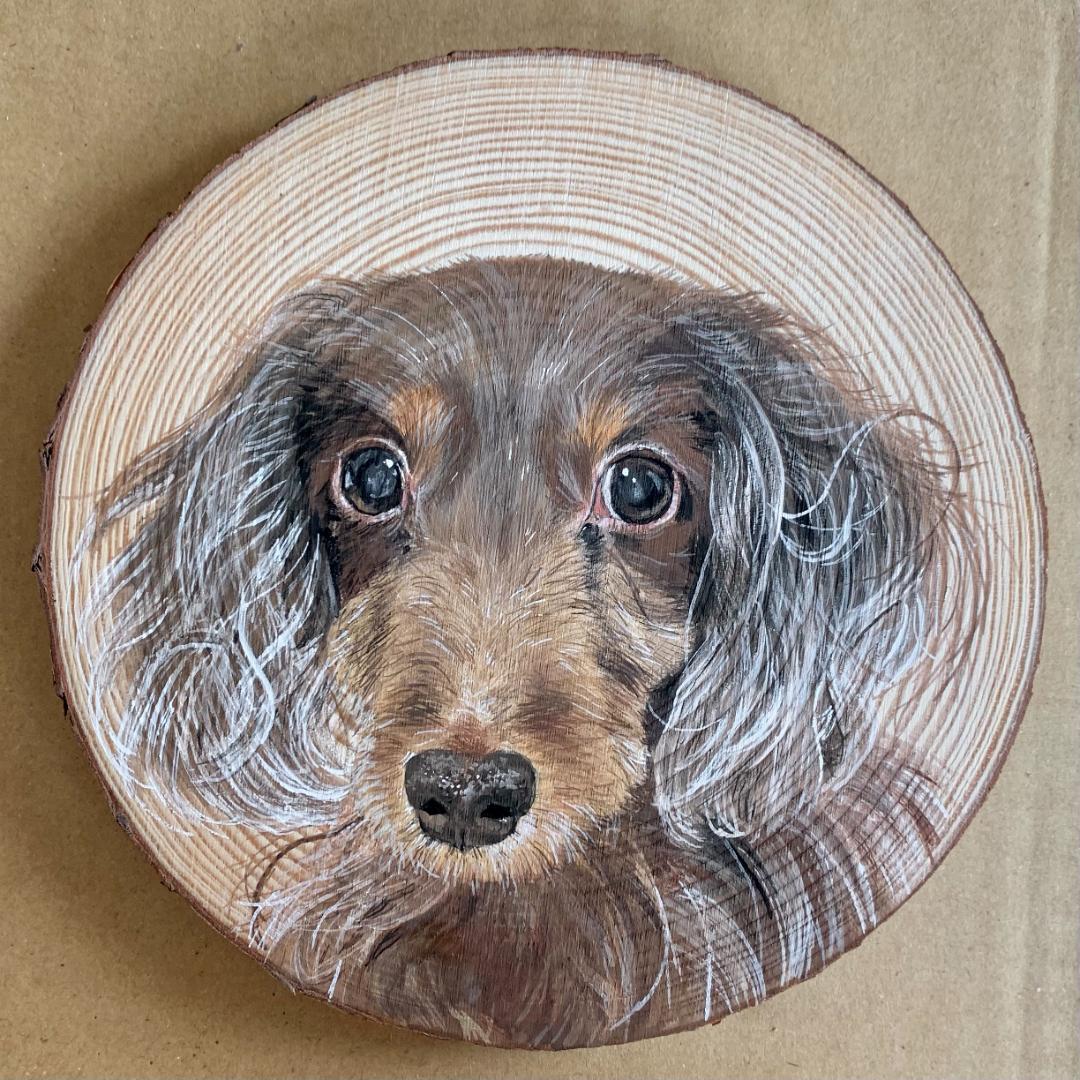 【オーダーメイド】愛犬・愛猫の似顔絵を木に描きます