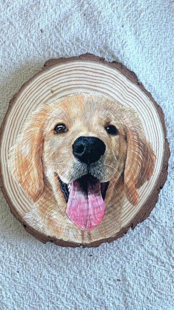 【オーダーメイド】愛犬・愛猫の似顔絵を木に描きます