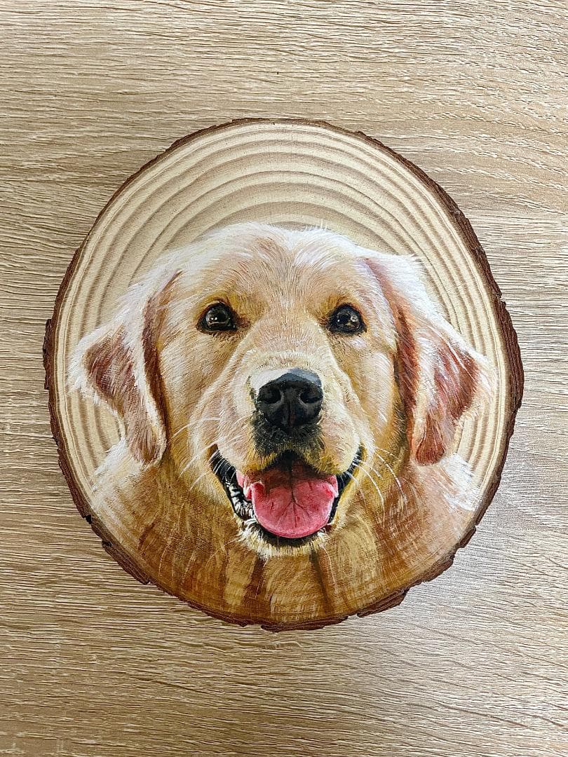 【オーダーメイド】愛犬・愛猫の似顔絵を木に描きます