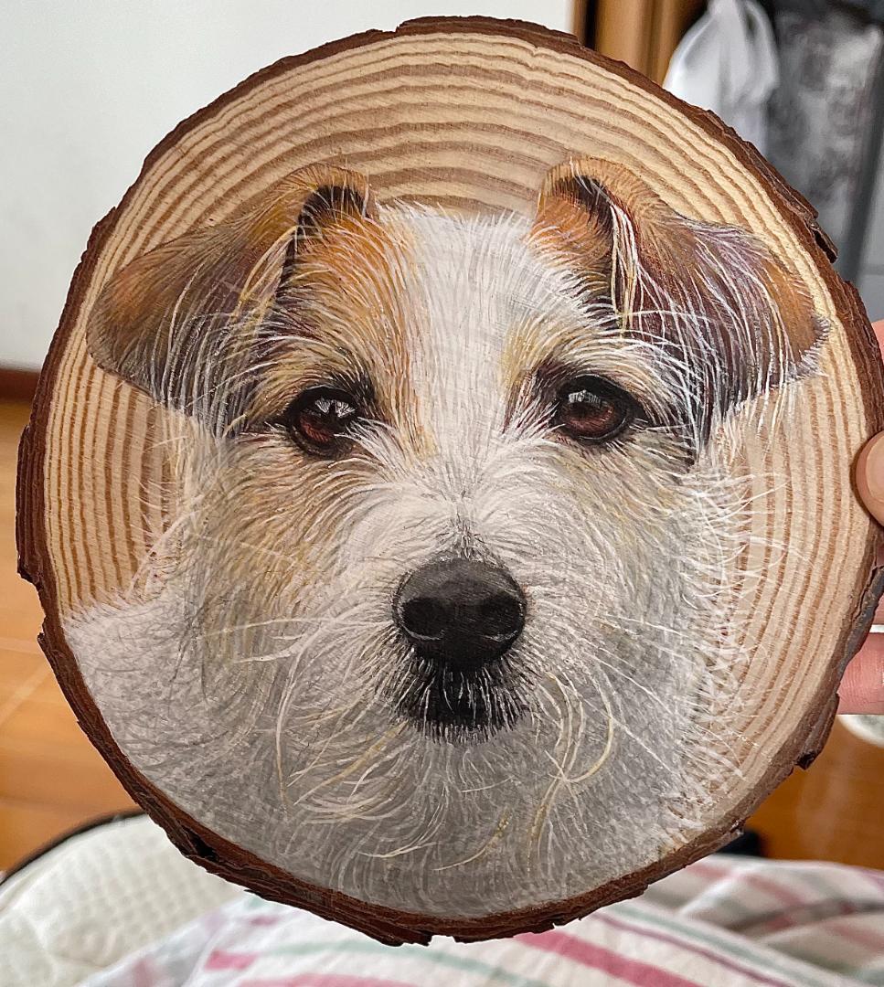 【オーダーメイド】愛犬・愛猫の似顔絵を木に描きます