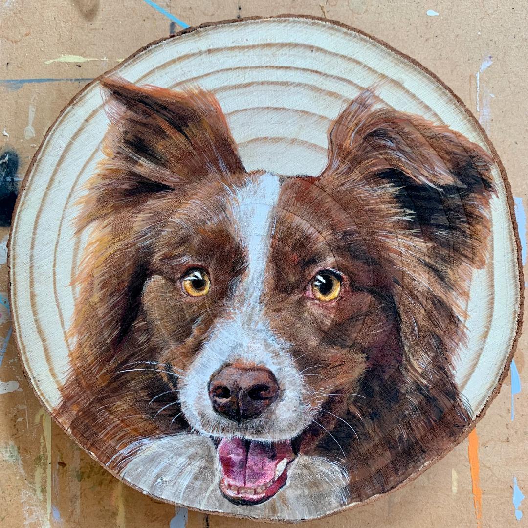 【オーダーメイド】愛犬・愛猫の似顔絵を木に描きます