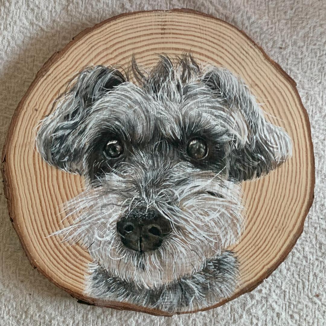 【オーダーメイド】愛犬・愛猫の似顔絵を木に描きます