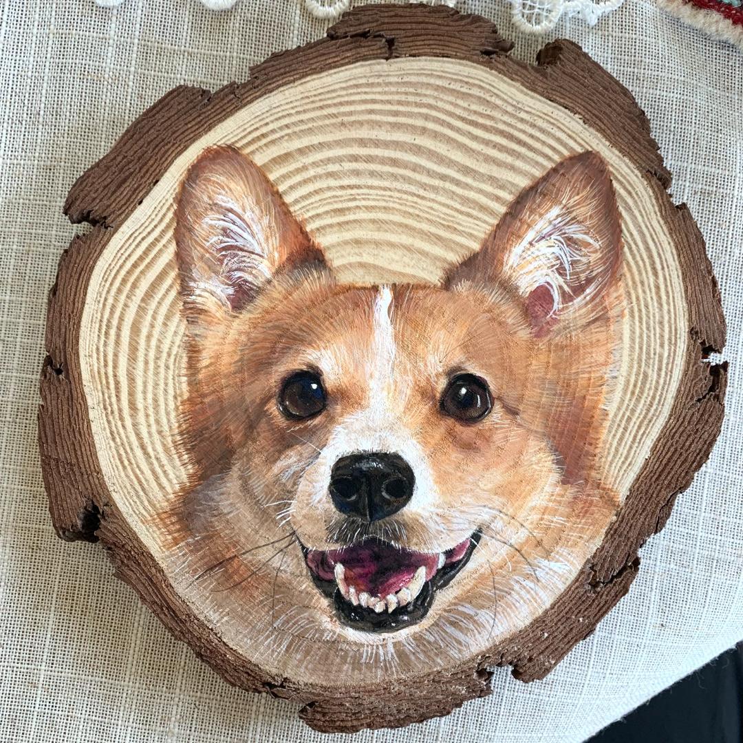 【オーダーメイド】愛犬・愛猫の似顔絵を木に描きます