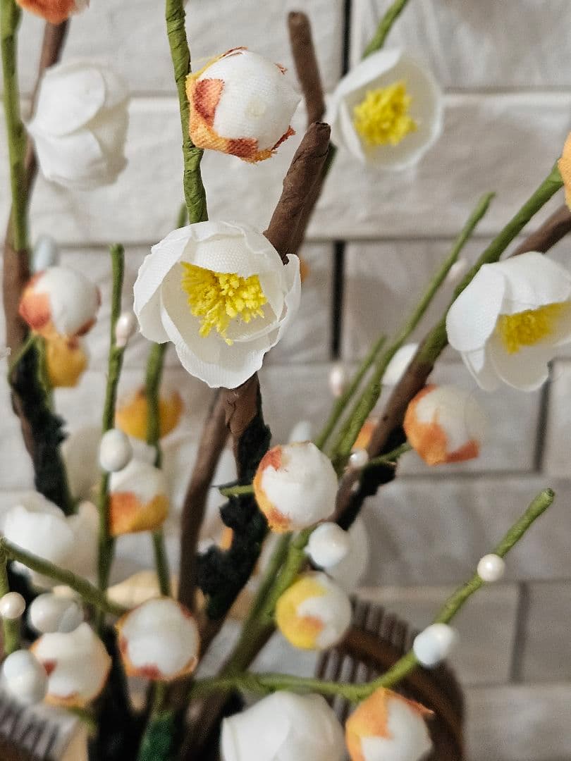 ◾紅白梅　飾り　サービス色紙付き