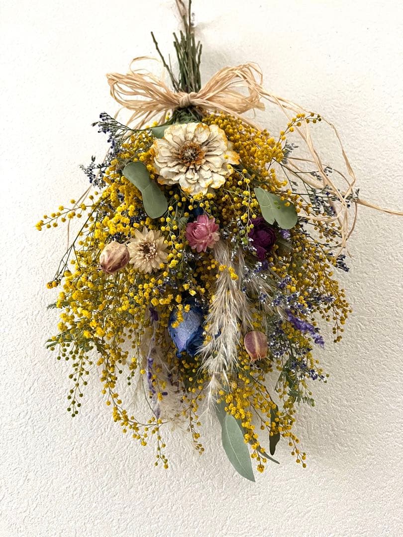 ドライフラワー スワッグ リボン付き