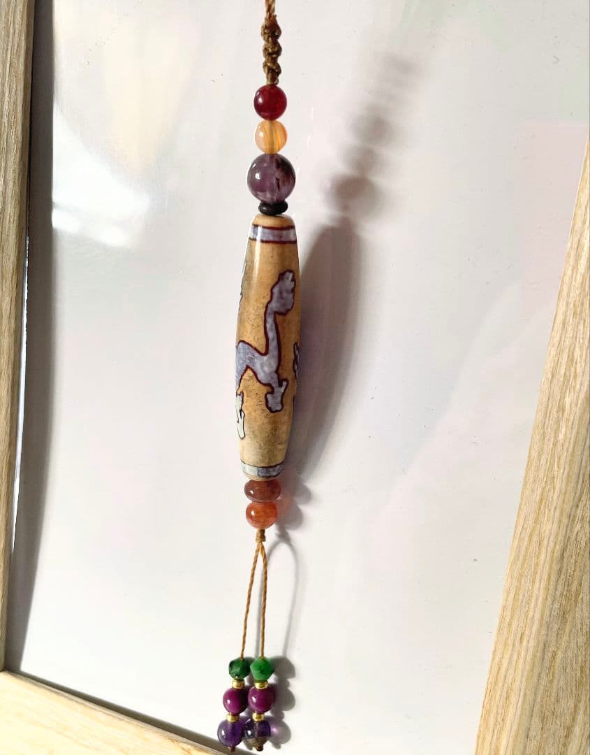 セール◆天珠 天然石 御守り ネックレス【 龍神天珠 】カコクセナイト 運気上昇