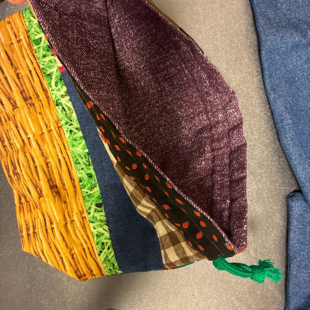 カラフルパッチワーク手提げバッグセット　レッスンバック