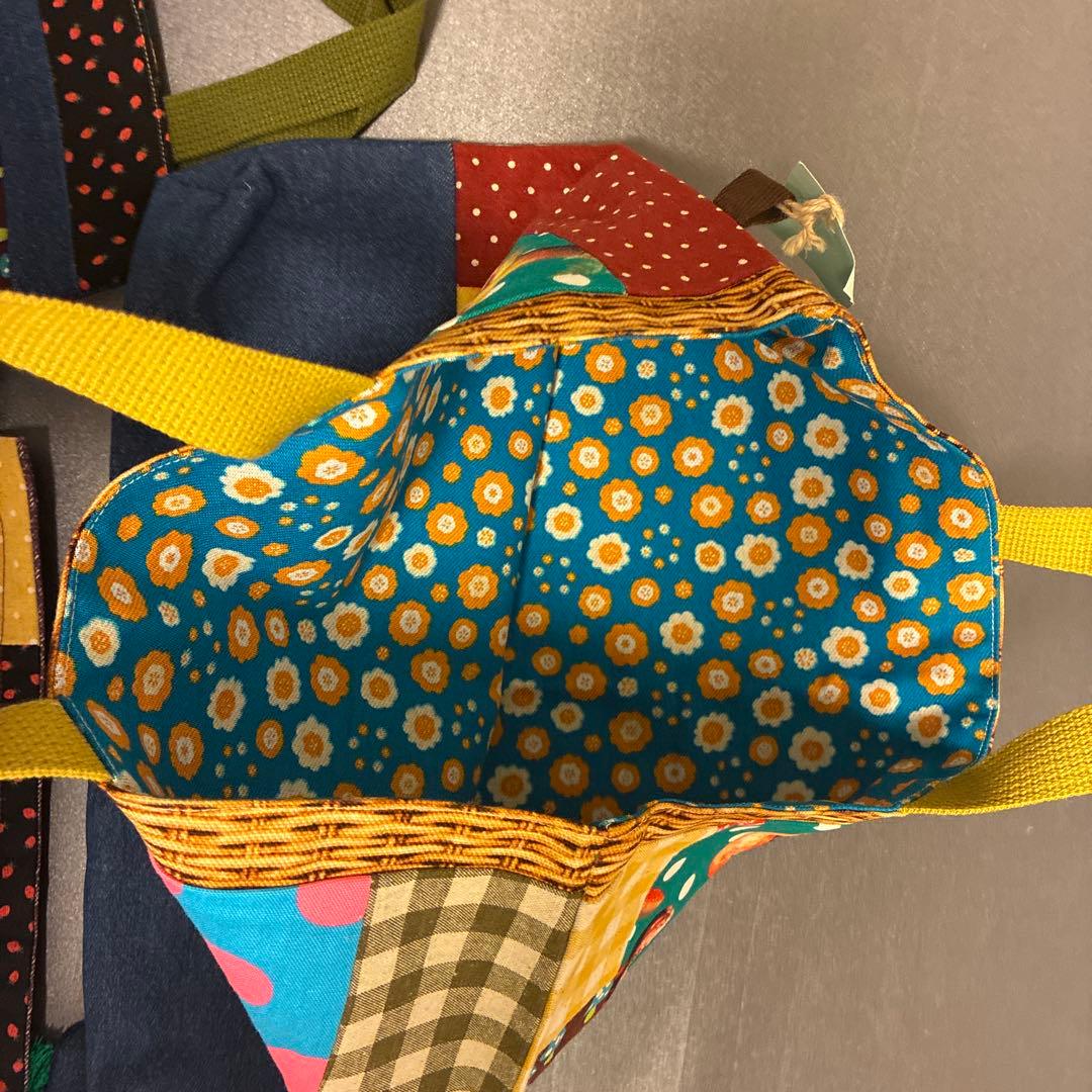 カラフルパッチワーク手提げバッグセット　レッスンバック